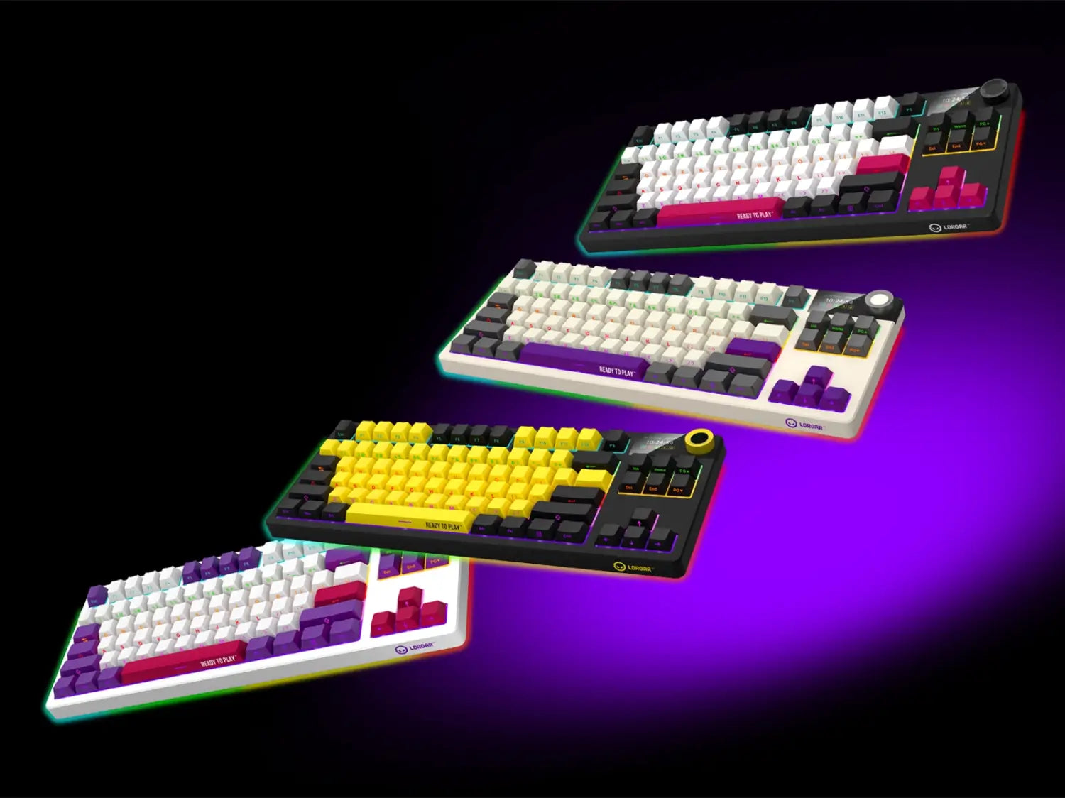 LORGAR KBP70TKLW Wireless TKL Mechanical Gaming Keyboard Pro – Black/Red (EN Layout)