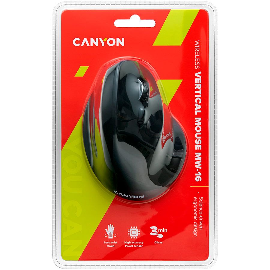 Canyon MW-16 Vertical Wireless Mouse - Black