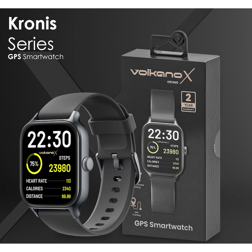 VolkanoX Kronis Series GPS Smartwatch - Black