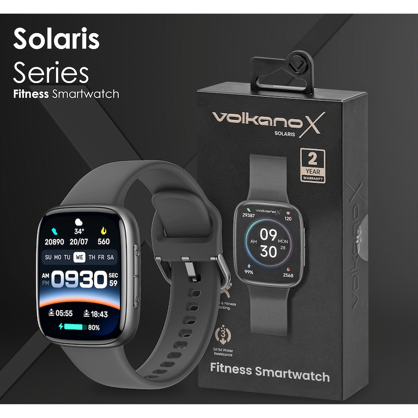 VolkanoX Solaris Series Fitness Smartwatch - Black
