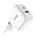 Snug 2 Port USB/Type C Wall Charger 45W - White