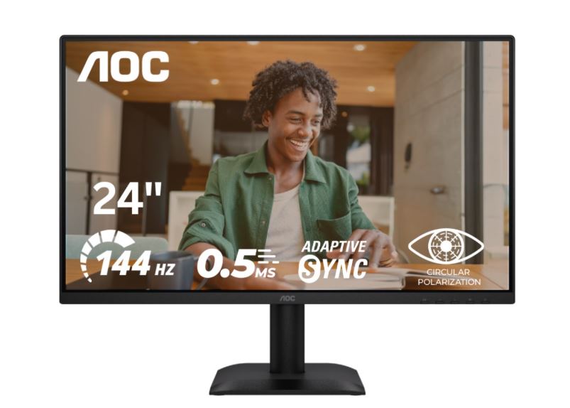AOC 24E40L 23.8-inch 1920 x 1080p FHD 16:9 144Hz 0.5ms LED IPS Circular Polarized Monitor