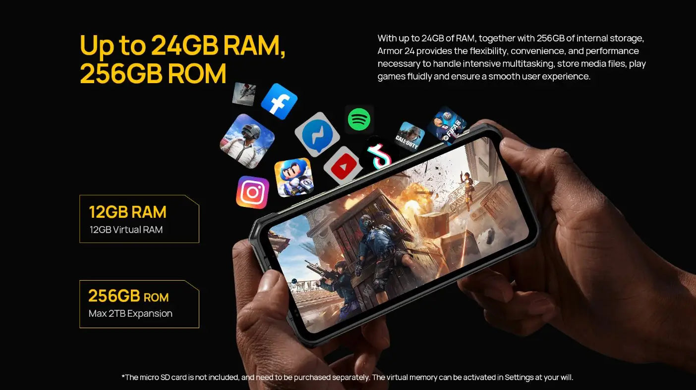 Ulefone Armor 24 4G Rugged Smartphone 256GB - Black