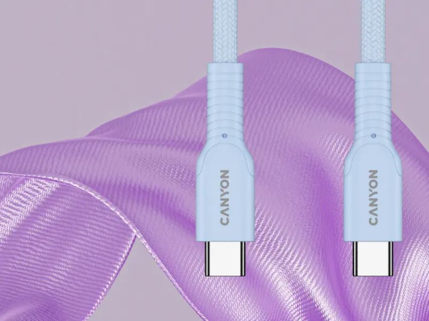 Canyon Cable On Wire 60CL C-C 60W Color Braided 1m - Light Blue