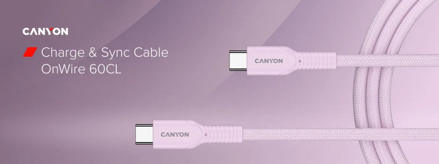Canyon Cable On Wire 60CL C-C 60W Color Braided 1m - Pink