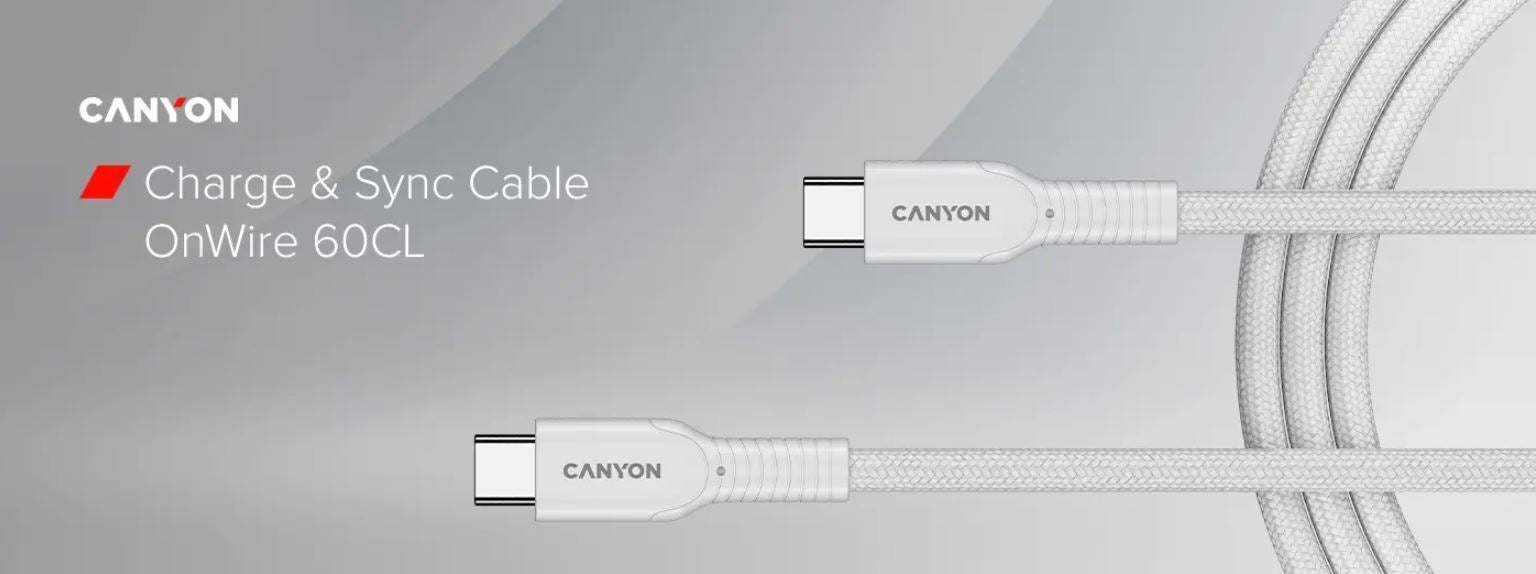 Canyon Cable On Wire 60CL C-C 60W Color Braided 1m - White