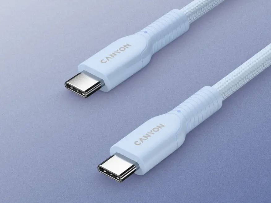Canyon Cable On Wire 60CL C-C 60W Color Braided 1m - Light Blue