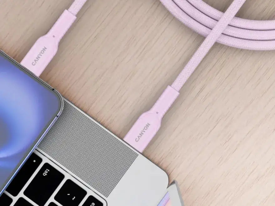 Canyon Cable On Wire 60CL C-C 60W Color Braided 1m - Pink