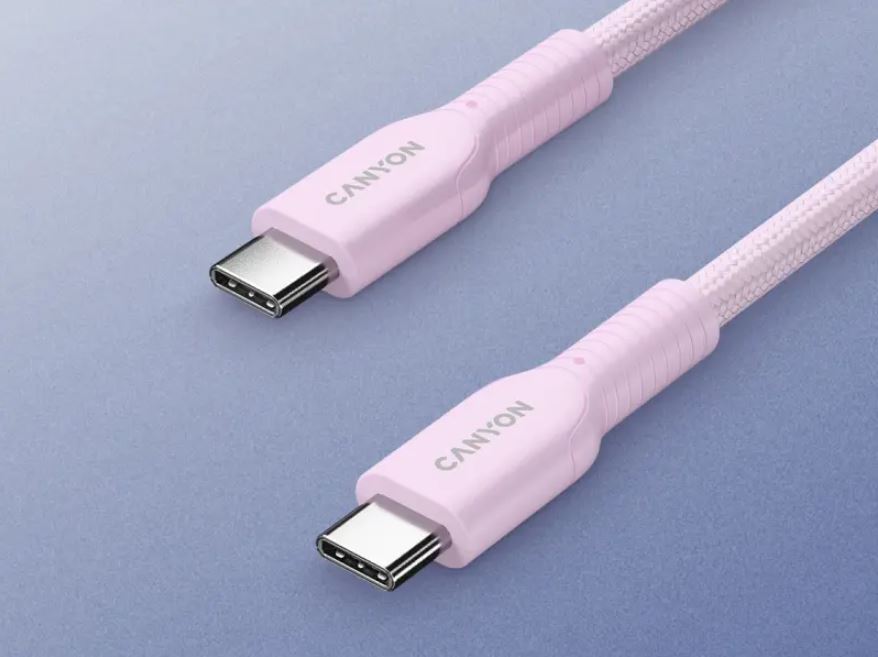 Canyon Cable On Wire 60CL C-C 60W Color Braided 1m - Pink