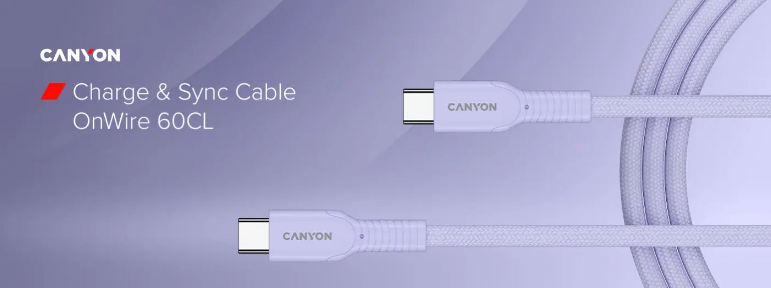 Canyon Cable On Wire 60CL C-C 60W Color Braided 1m - Purple