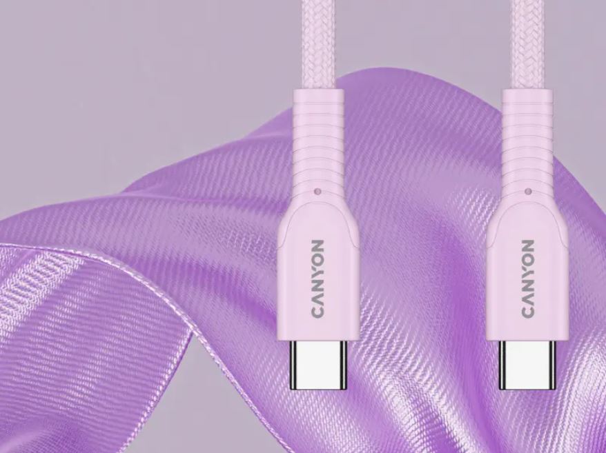 Canyon Cable On Wire 60CL C-C 60W Color Braided 1m - Pink
