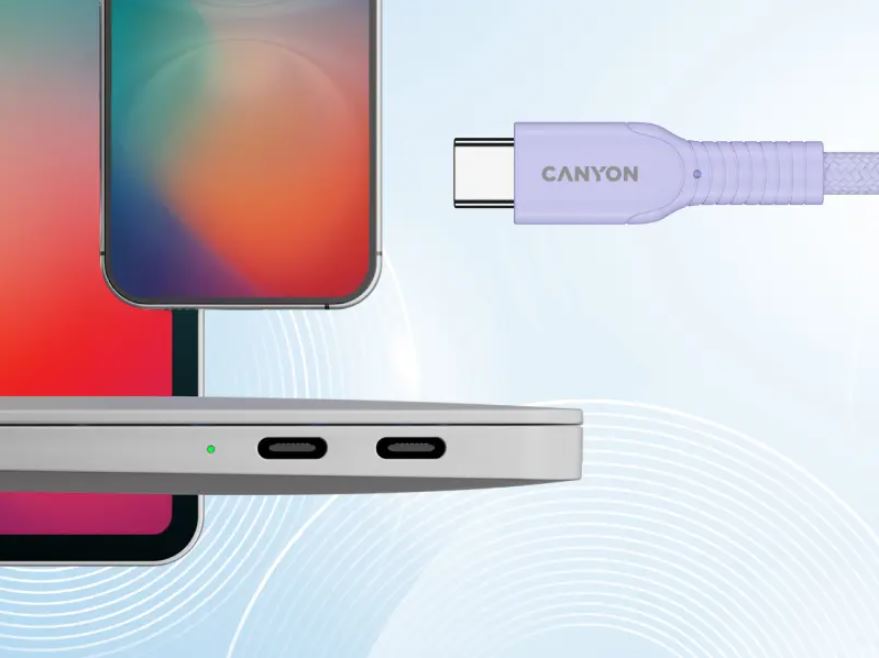 Canyon Cable On Wire 60CL C-C 60W Color Braided 1m - Purple