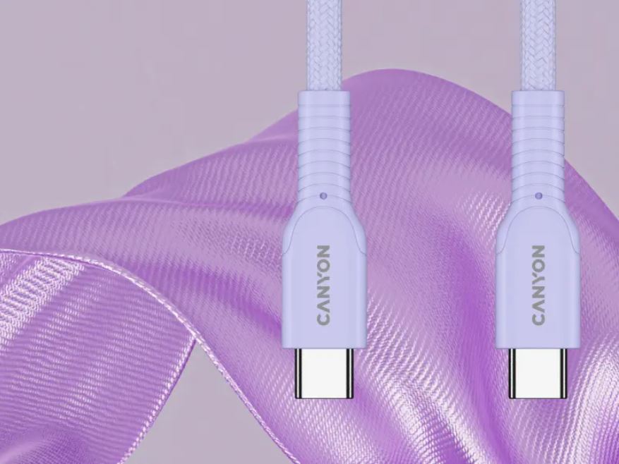 Canyon Cable On Wire 60CL C-C 60W Color Braided 1m - Purple