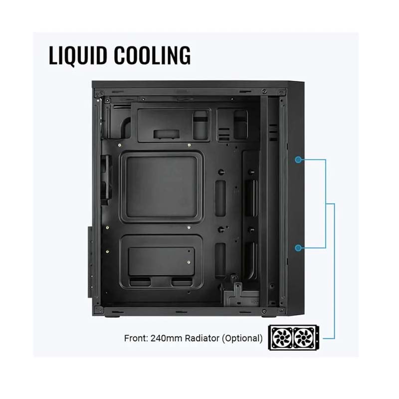 RCT Mid ATX Mid-Tower Case with DVD Drive Slot - Black