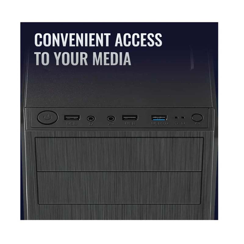 RCT Mid ATX Mid-Tower Case with DVD Drive Slot - Black