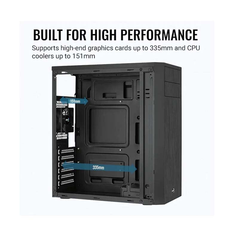 RCT Mid ATX Mid-Tower Case with DVD Drive Slot - Black