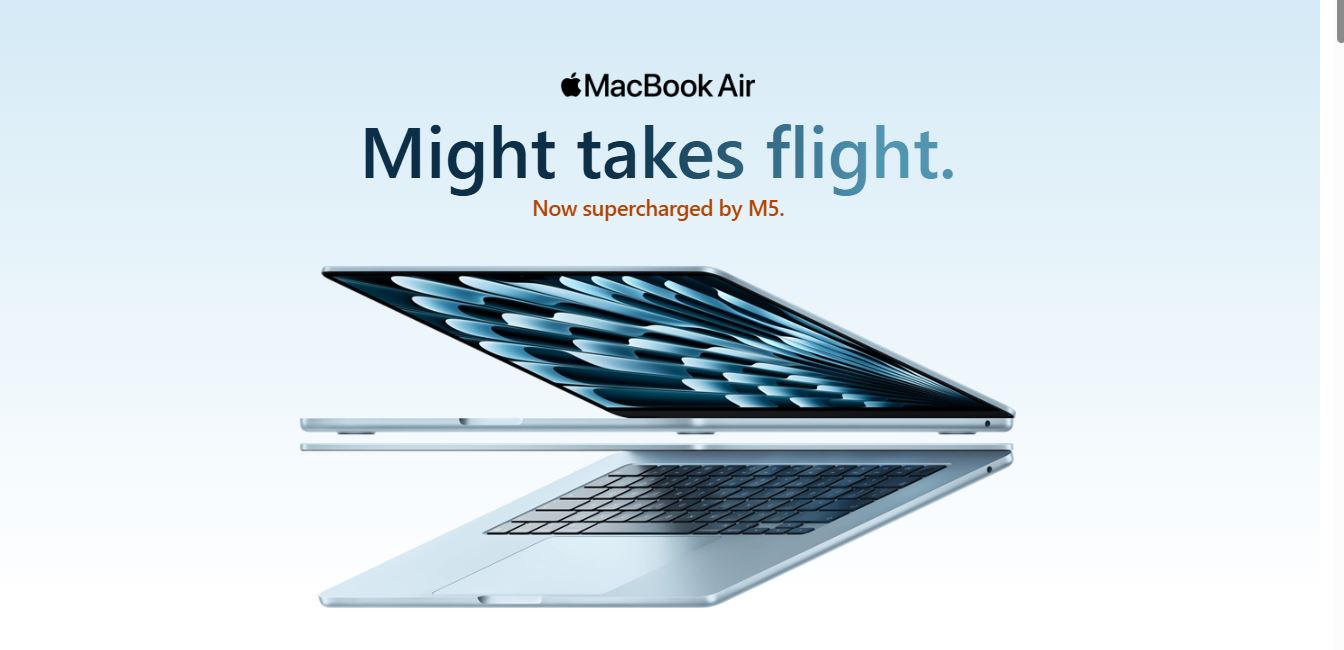 Apple Air 13-inch MacBook M5 chip 16GB 1TB SSD - Midnight
