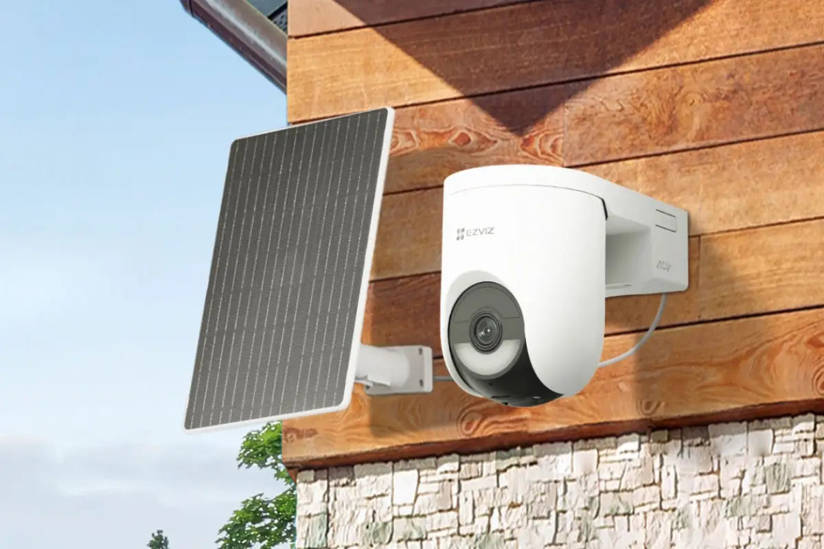 EZVIZ HB8c 2K+ Battery-Powered Pan & Tilt Wi-Fi Security Camera with Solar Panel - White