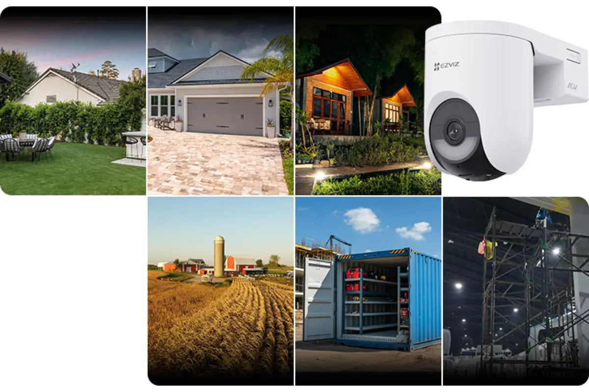 EZVIZ HB8c 2K+ Battery-Powered Pan & Tilt Wi-Fi Security Camera with Solar Panel - White