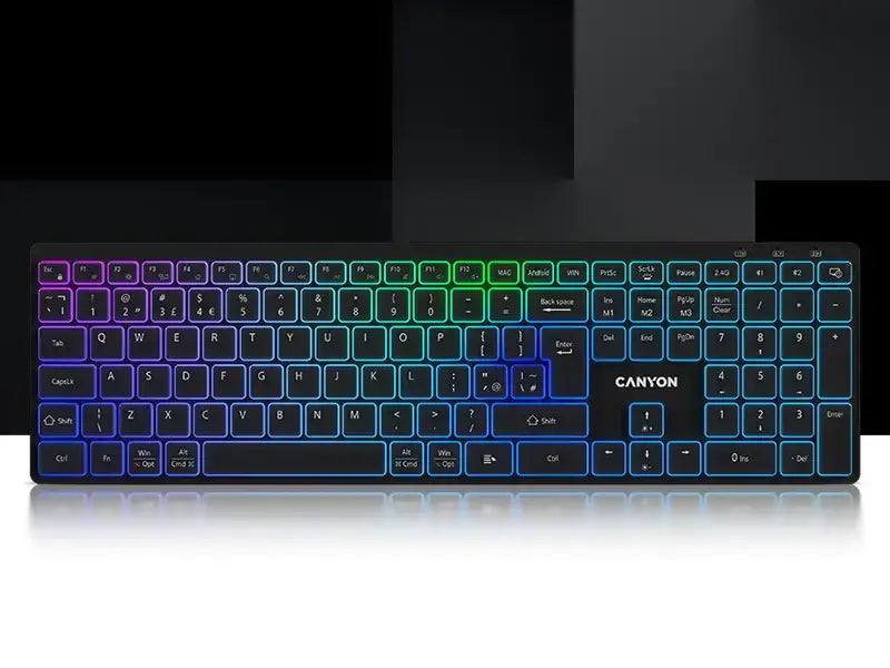 CANYON keyboard HKB-W11 UK/US RGB Dual Mode Wireless Black