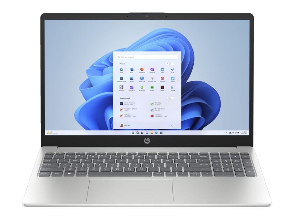 HP 15-fc0105ni 15.6-inch FHD Laptop - AMD Ryzen 5 7520U 512GB SSD 16GB RAM Win 11 Home Natural Silver