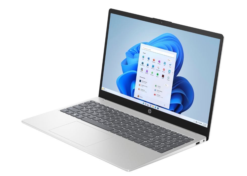 HP 15-fc0105ni 15.6-inch FHD Laptop - AMD Ryzen 5 7520U 512GB SSD 16GB RAM Win 11 Home Natural Silver
