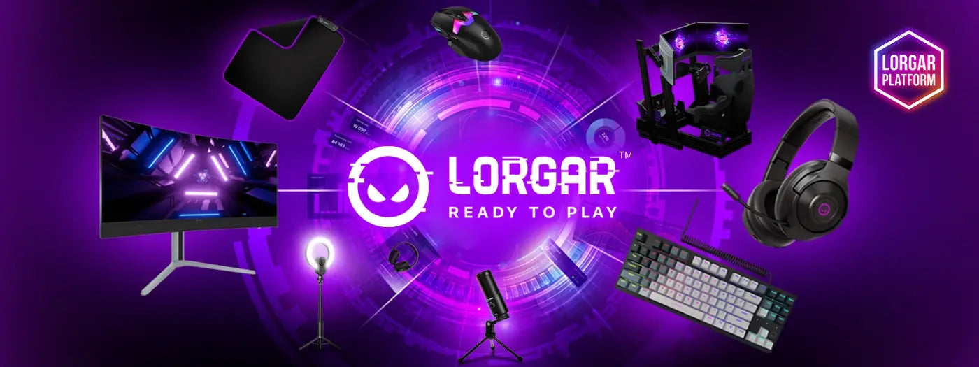 LORGAR RX1FM Sim Racing Floor Mat Advanced Stitched Edge - Black/Purple
