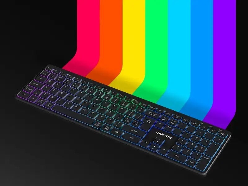 CANYON keyboard HKB-W11 UK/US RGB Dual Mode Wireless Black