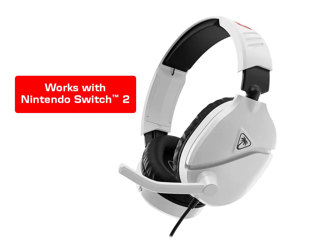 White Recon 70 gaming headset compatible with Nintendo Switch 2