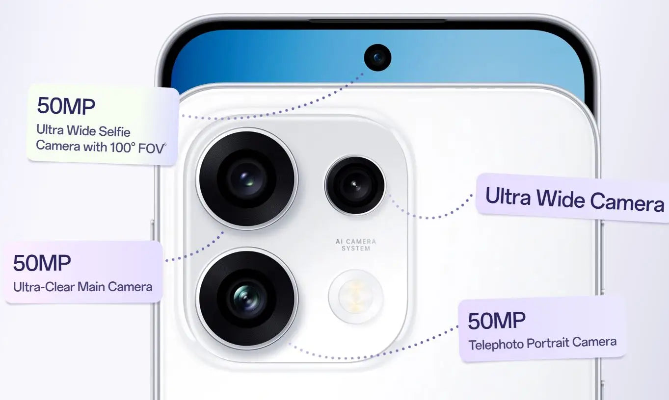 Oppo Reno 16F 5G Dual Sim 256GB - White
