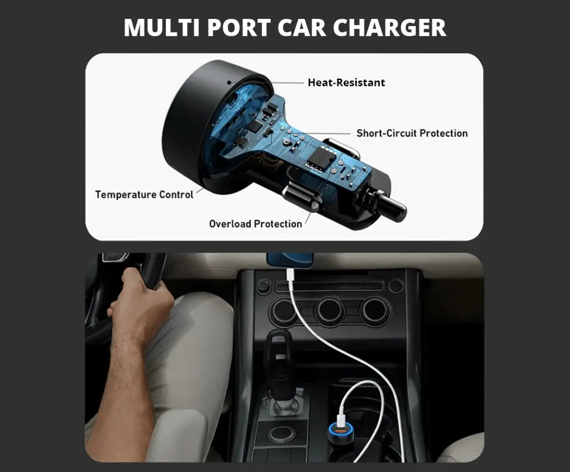 Rizzen Dual Rapid Car Charger 48W - Black