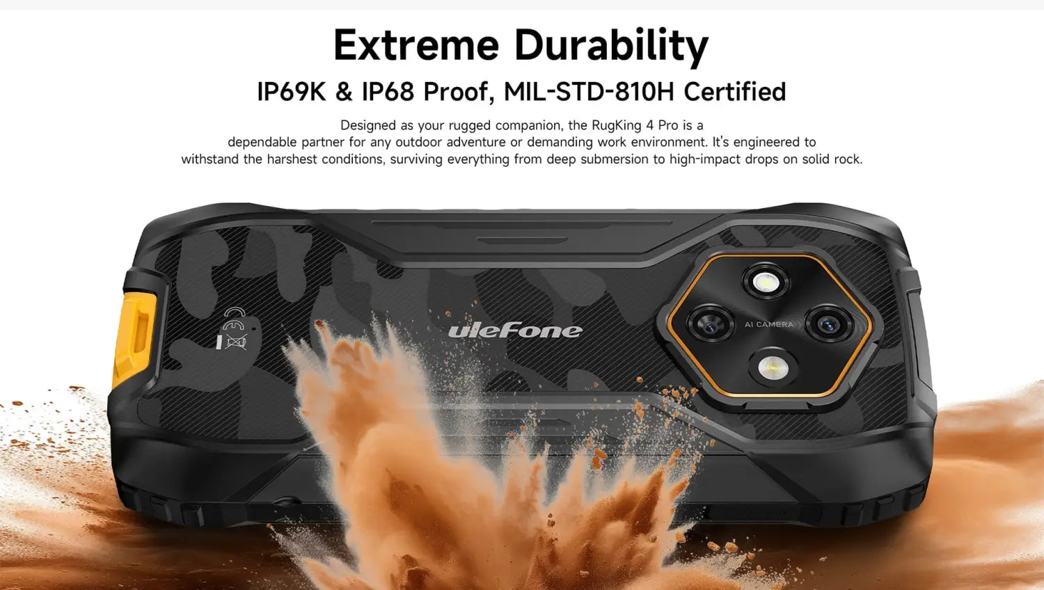 Ulefone RugKing 4 Pro Rugged Phone 256GB - Black