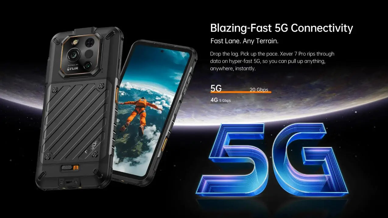 RugOne Xever 7 Pro 5G Rugged Smartphone 512GB - Black