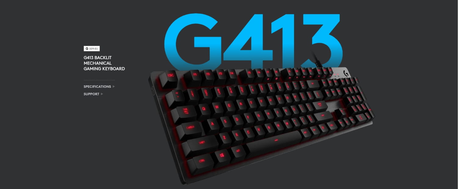 Logitech Backlit G413 Mechanical Gaming Keyboard - Silver
