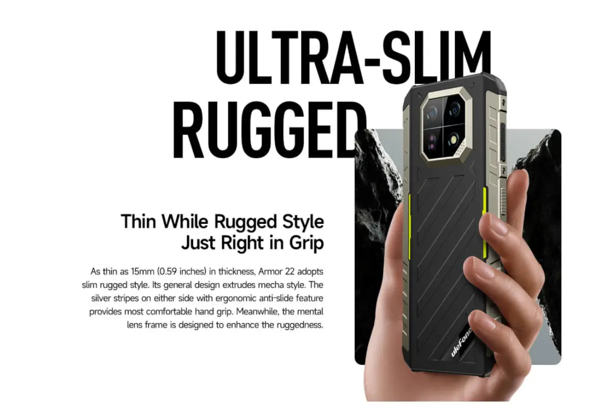 Ulefone Armor 22 4G Slim Rugged Phone 256GB - Black
