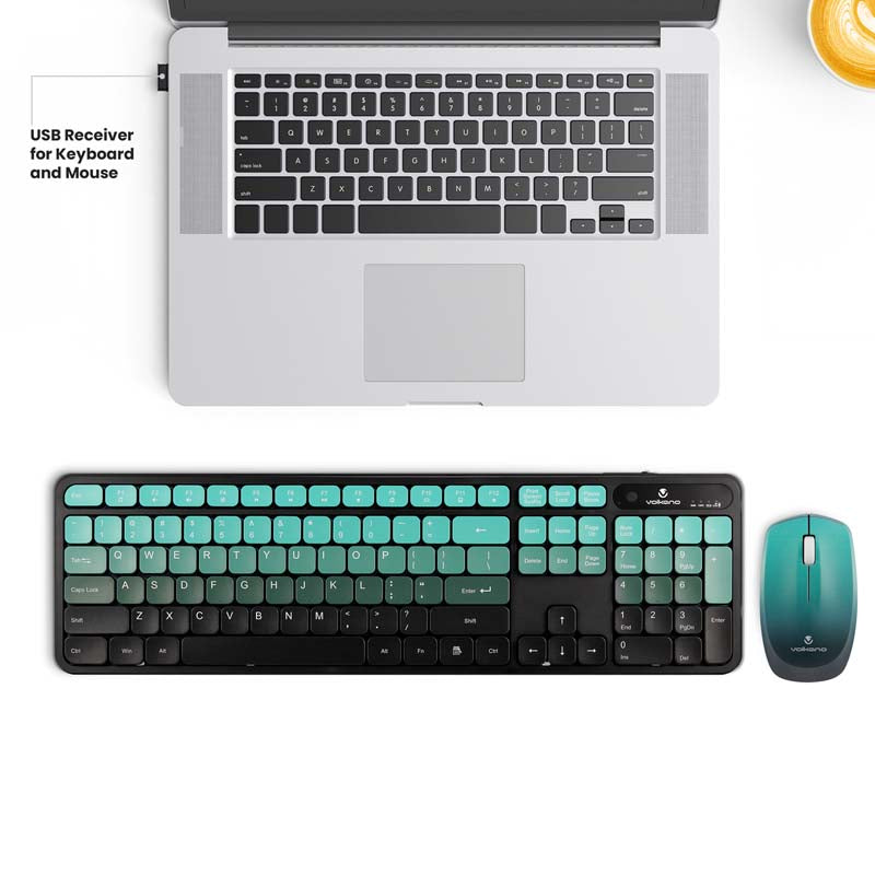 Volkano Prism Series Bluetooth Wireless Keyboard and Mouse - Teal