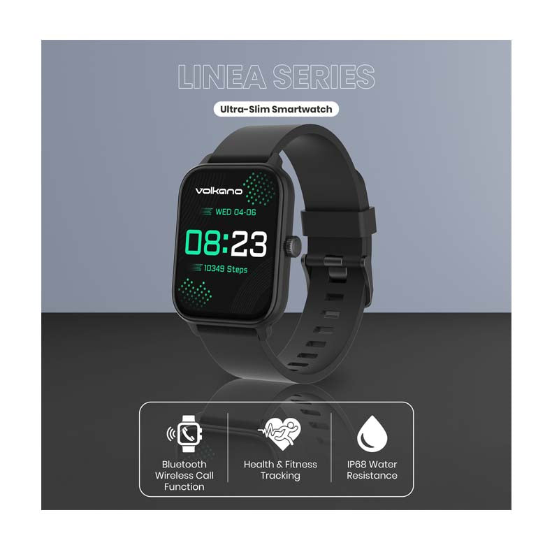 Volkano Linea Series Ultra-Slim Smartwatch - Black