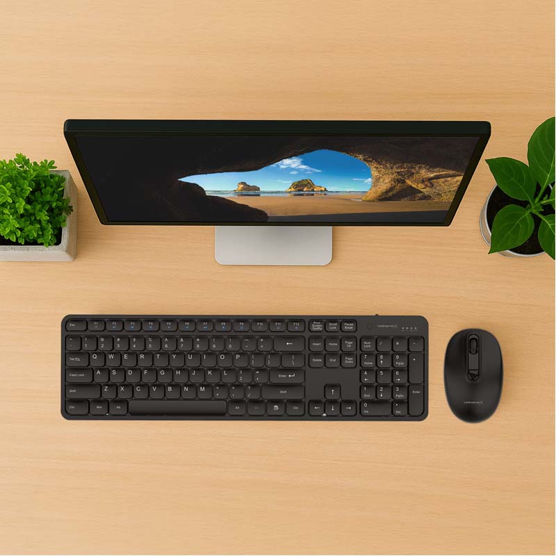 VolkanoX Garnet Bluetooth Wireless Keyboard and Mouse Combo - Black
