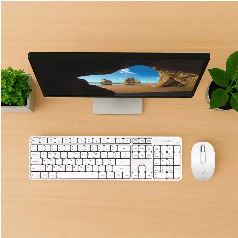 VolkanoX Garnet Bluetooth Wireless Keyboard and Mouse Combo - White