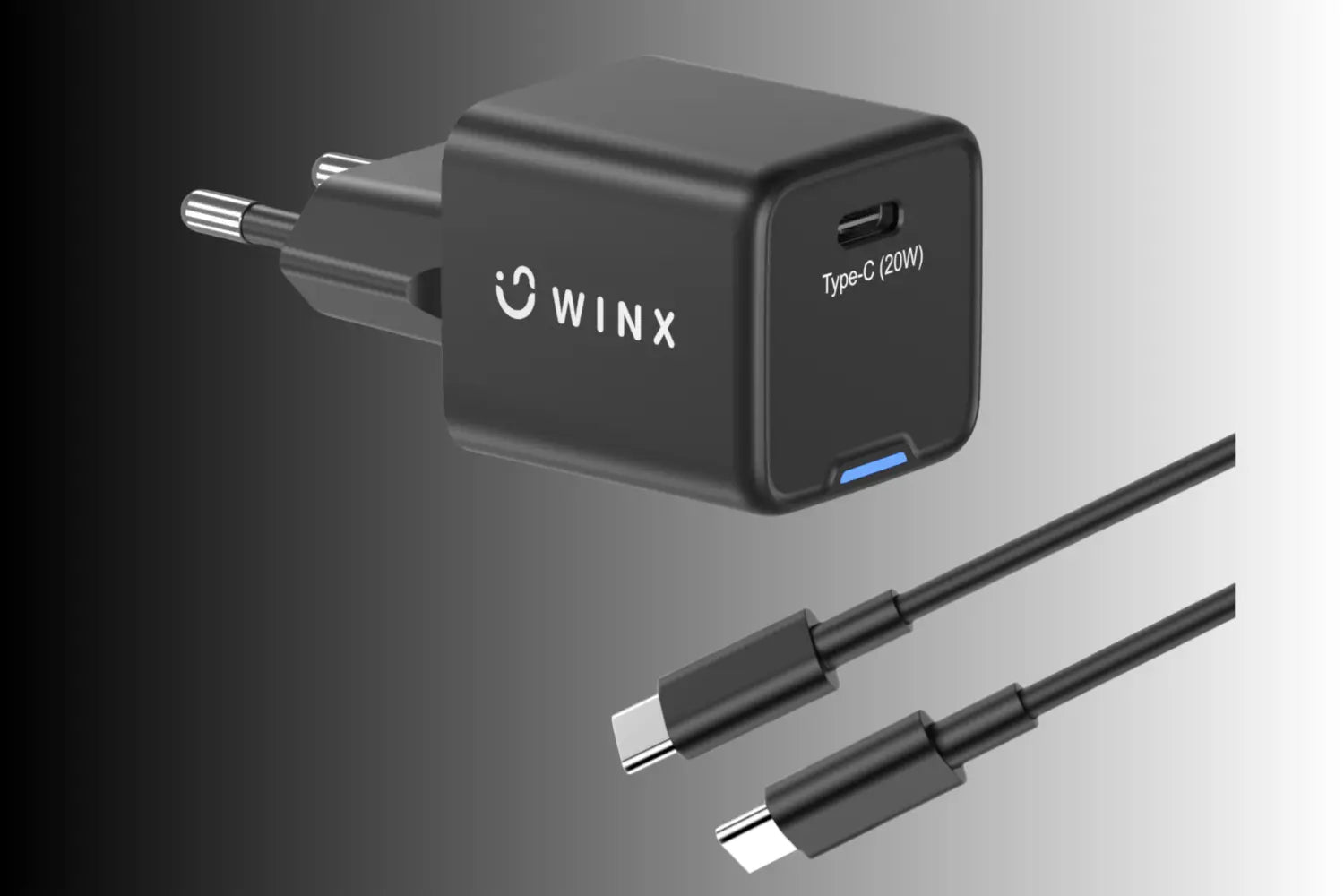 WINX POWER Essential Type-C 20W GaN Wall Charger - Black