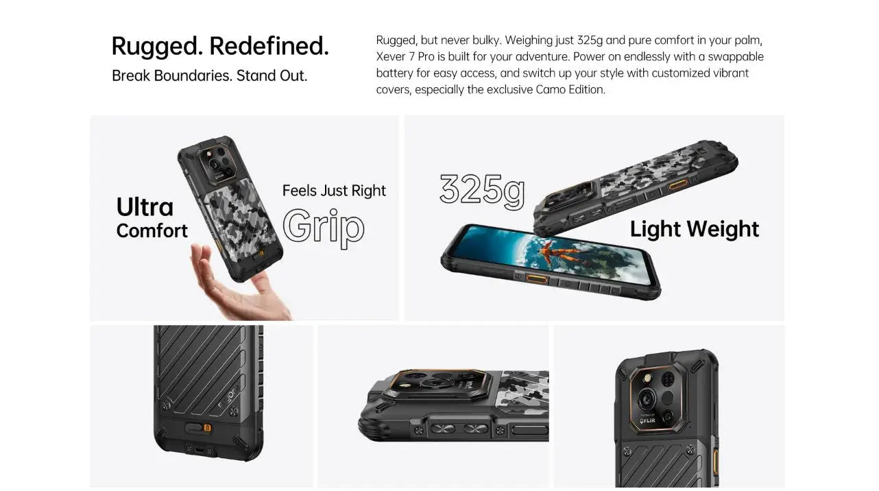 RugOne Xever 7 Pro 5G Rugged Smartphone 512GB - Black