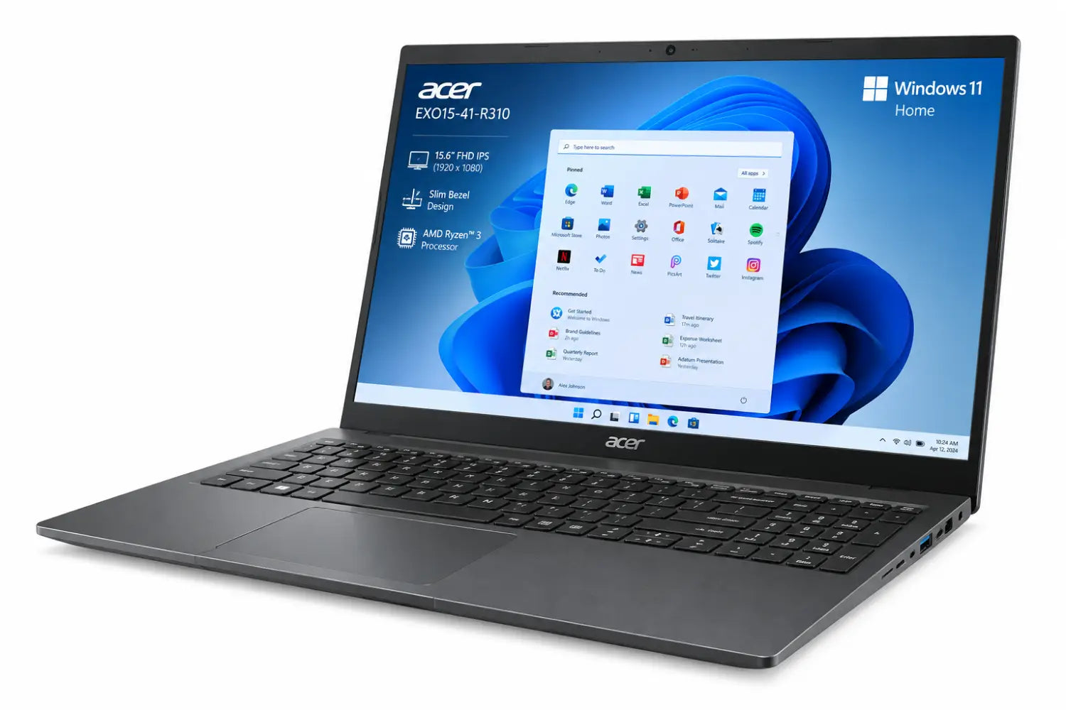Acer Extensa 15 EXO15-41-R310 15.6’’ FHD IPS AMD Ryzen 5 7430U 8GB RAM 512GB SSD Windows 11 Home Laptop – Iron