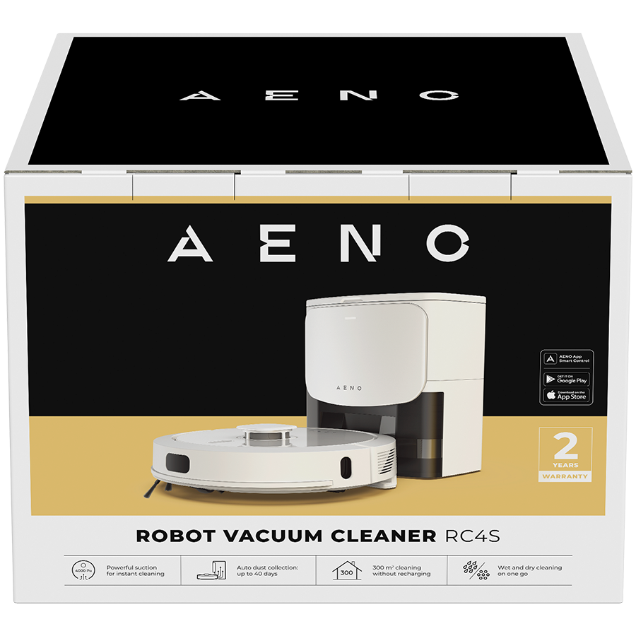 AENO RC4S Robot Vacuum Cleaner - White - White - Vacuum Cleaner Robot