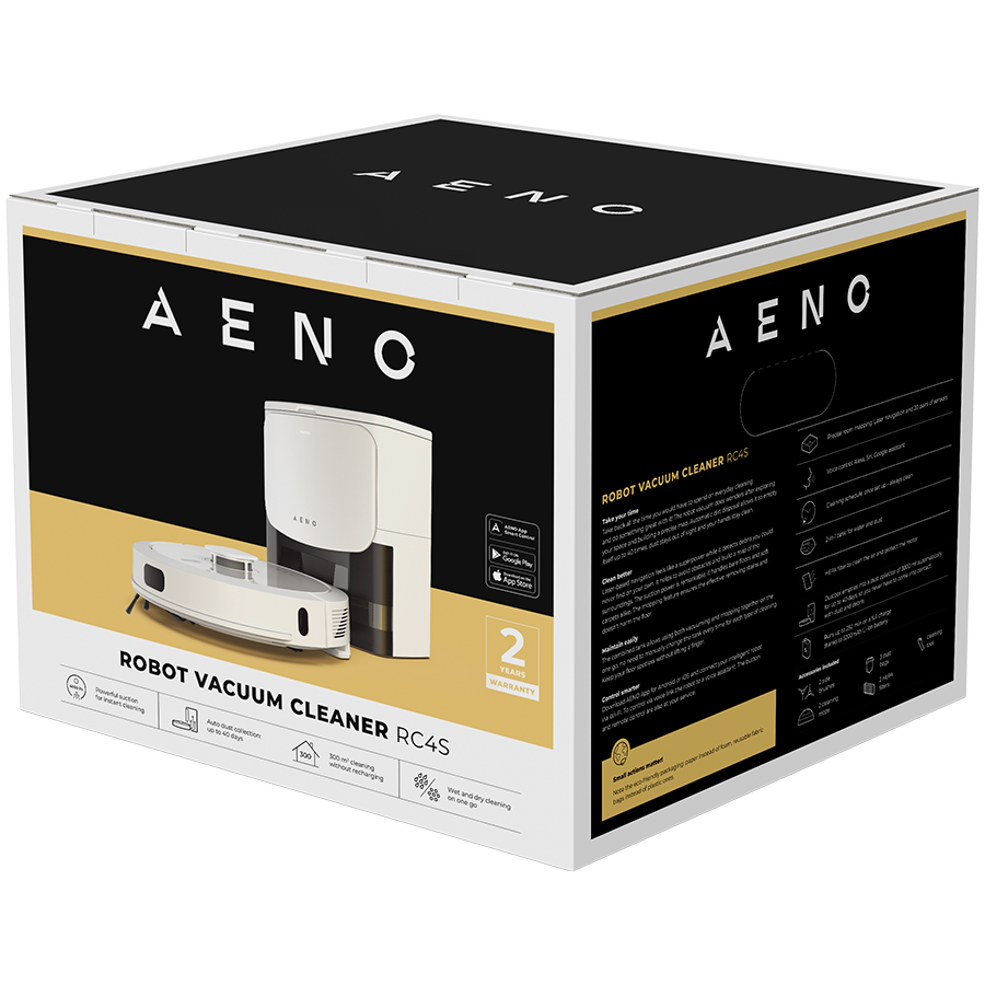 AENO RC4S Robot Vacuum Cleaner - White - White - Vacuum Cleaner Robot