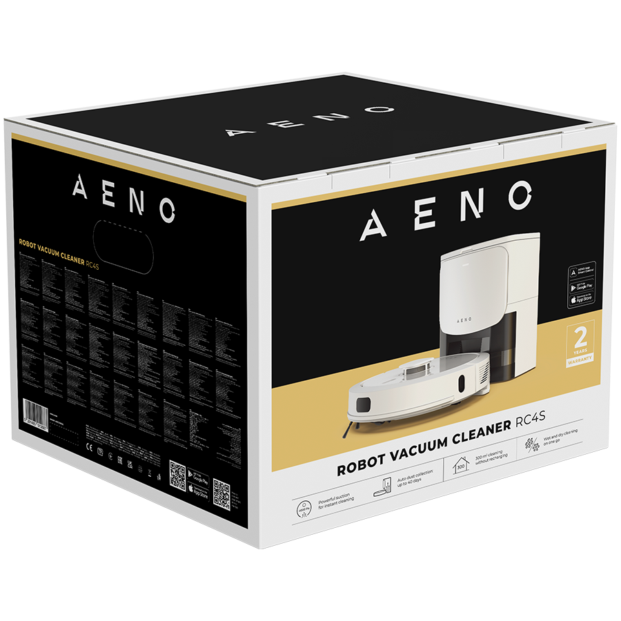 AENO RC4S Robot Vacuum Cleaner - White - White - Vacuum Cleaner Robot