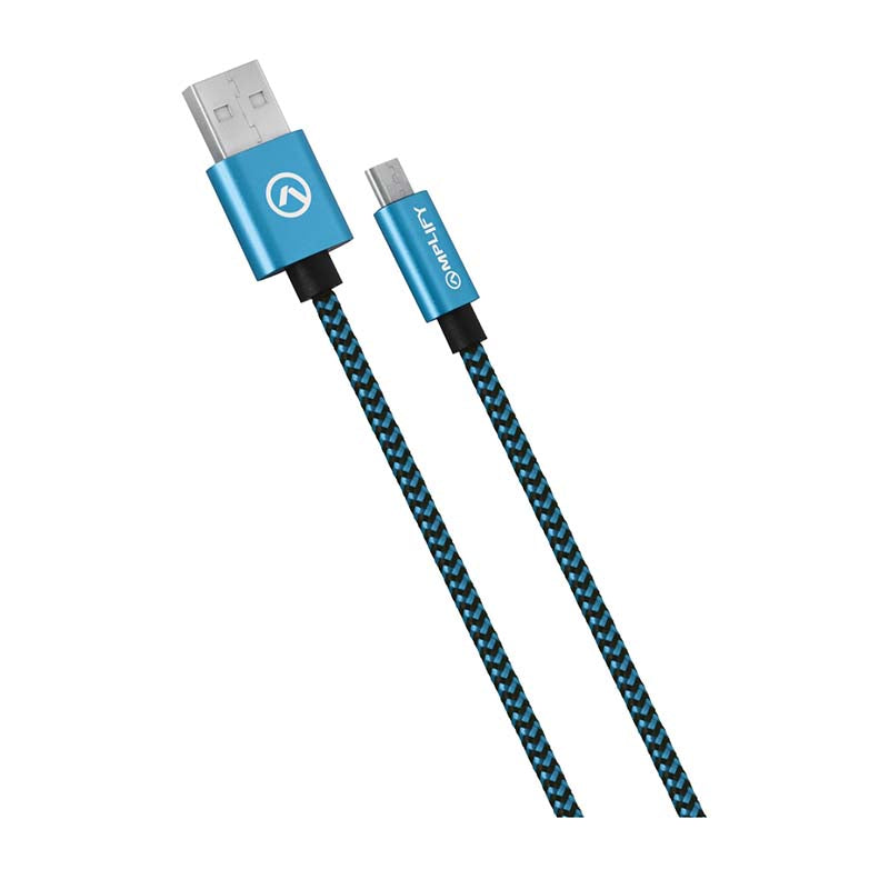 Amplify Braided Micro USB Cable - Black / Blue - Black / Blue