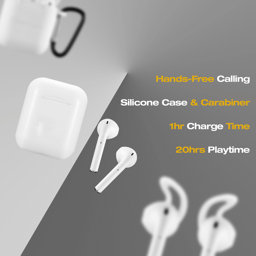 Amplify Buds Series True Wireless Earphones with Silicone Accessories - White - White - Audio