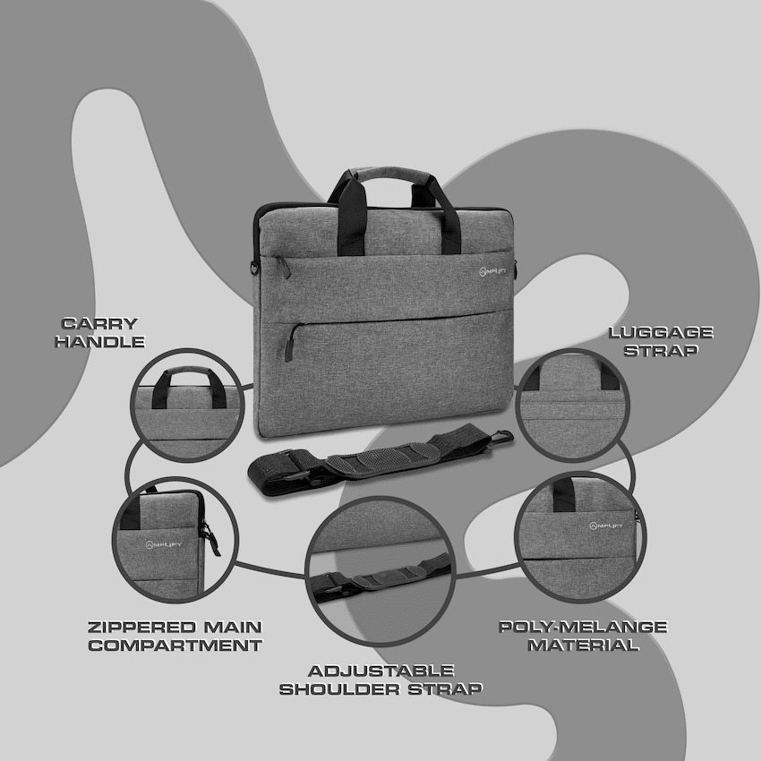 Amplify Cuba 15.6’’ Laptop Shoulder Bag Grey - Grey - Bags