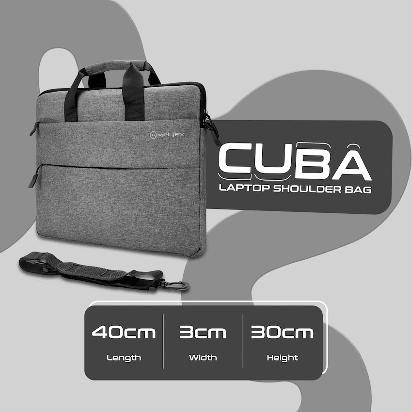 Amplify Cuba 15.6’’ Laptop Shoulder Bag Grey - Grey - Bags