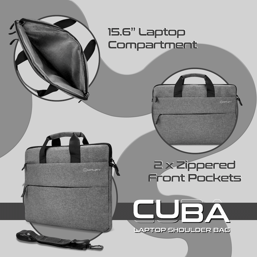 Amplify Cuba 15.6’’ Laptop Shoulder Bag Grey - Grey - Bags